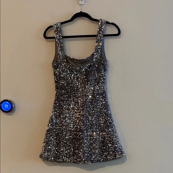 Princess Polly Silver Sequin Mini Dress - Picture 4 of 5
